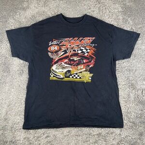 Van Halen Racing Shirt Men L Black Graphic 84 Rock Band Concert Short Sleeve Tee